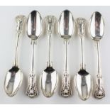 A set of six George IV silver teaspoons, Queen's pattern, hall marked London 1821, by Paul Storr,
