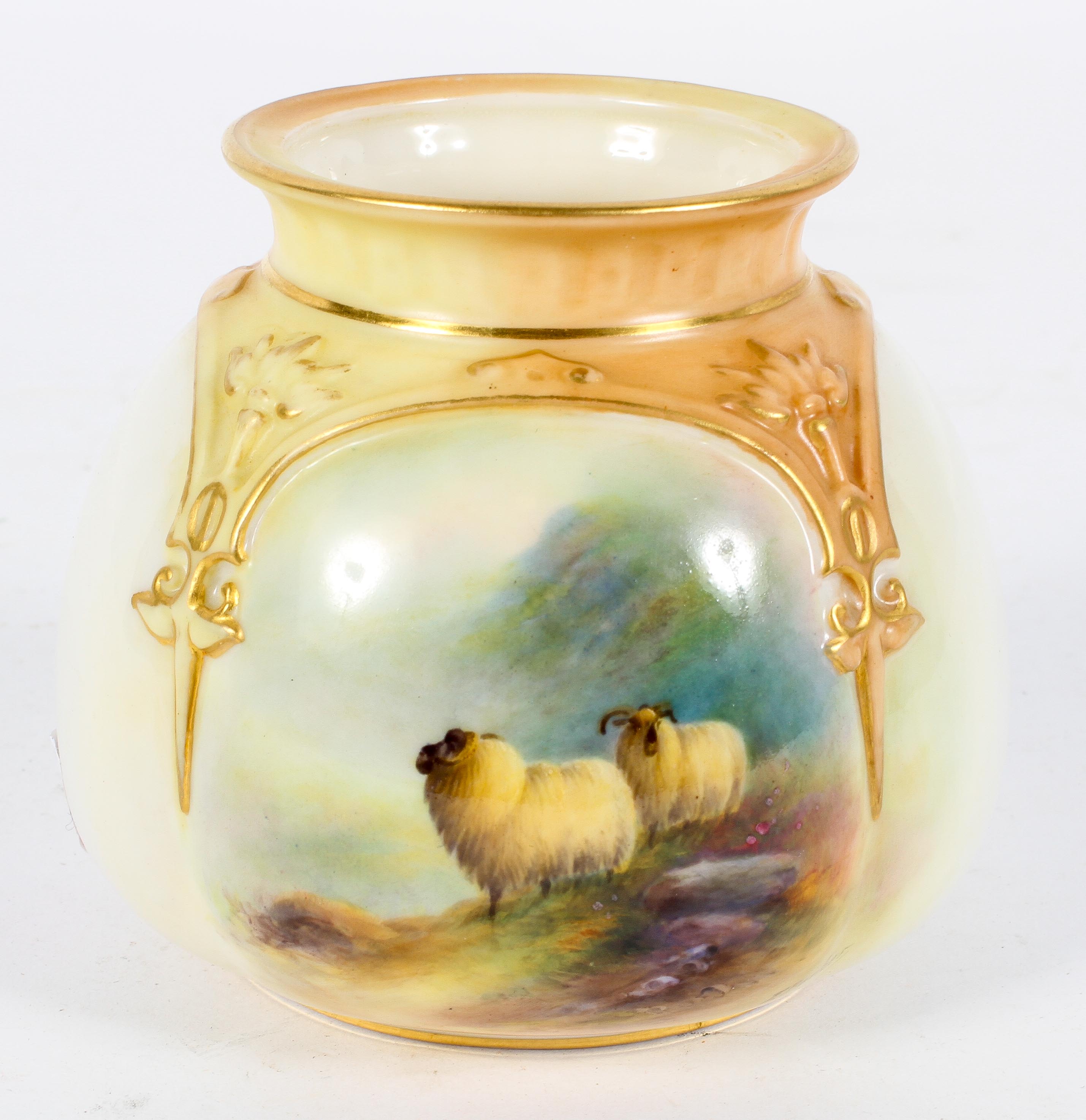 A Royal Worcester vase, date code 1913, shape H175, signed E Barker,