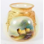 A Royal Worcester vase, date code 1913, shape H175, signed E Barker,