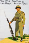 Sgt Dempsy, The 70th Battalion, The Royal Sussex Regiment', a portrait of a soldier, gouache,
