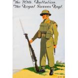 Sgt Dempsy, The 70th Battalion, The Royal Sussex Regiment', a portrait of a soldier, gouache,