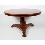 A Victorian mahogany circular tilt top dining table,