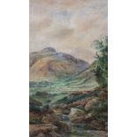 M Crosse, "Little Langdale" Pike of Bliskow, watercolour, signed and inscribed,