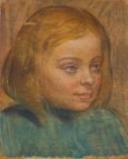 Giorgio Matteo Aicardi (1891-1984), portrait of a young girl, watercolour,