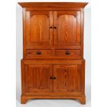 A Victorian pitch pine cabinet,