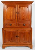 A Victorian pitch pine cabinet,