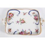 A Sevres style tray, 19th century, of two handled rectangular form,