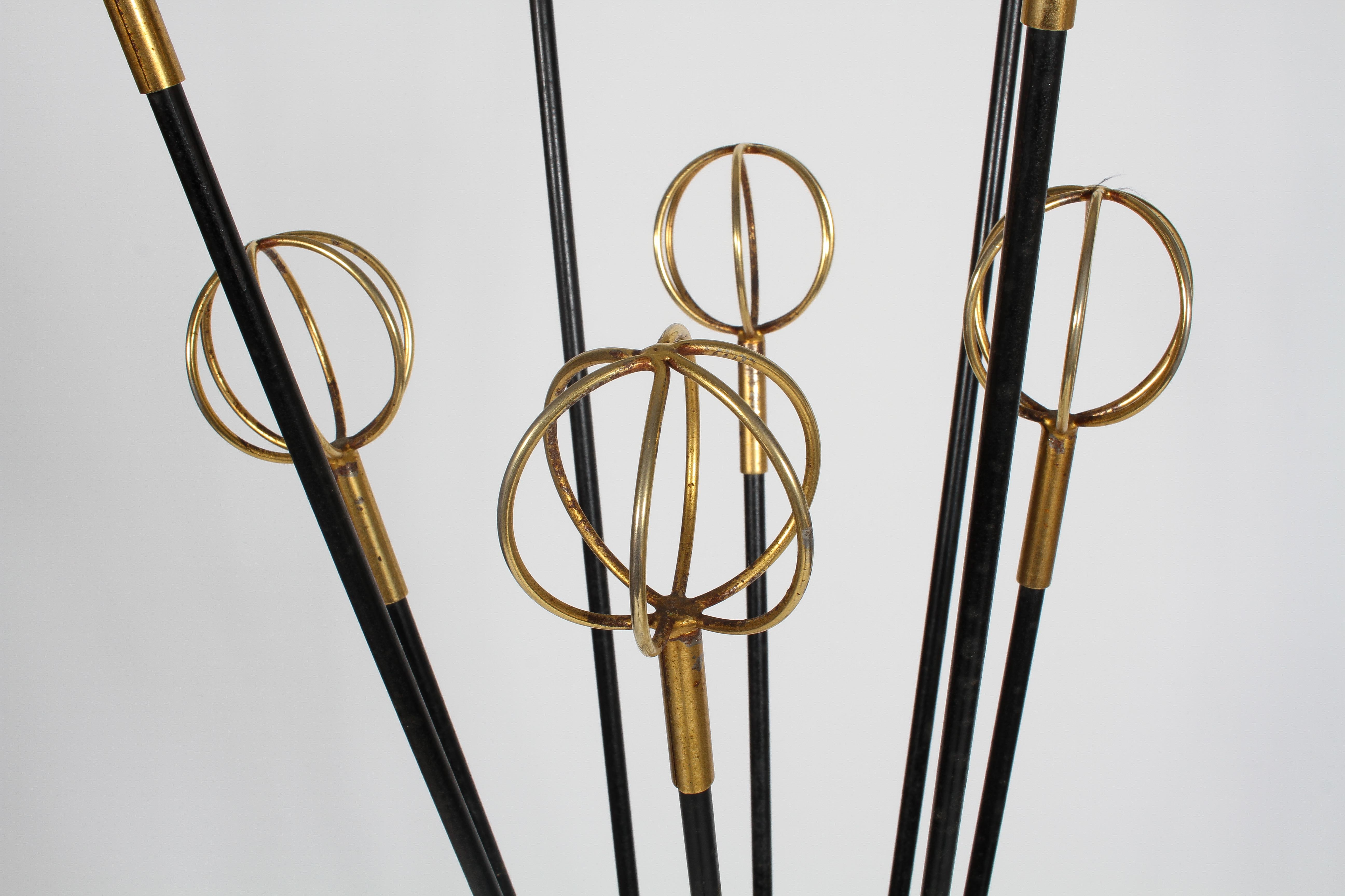 A contemporary sputnik atomic hairpin coat stand, being ebonised with gilt spherical finials, - Image 2 of 2