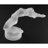 A Lalique glass figure of a nude female arching backwards, etched Lalique (R) France,