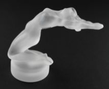 A Lalique glass figure of a nude female arching backwards, etched Lalique (R) France,