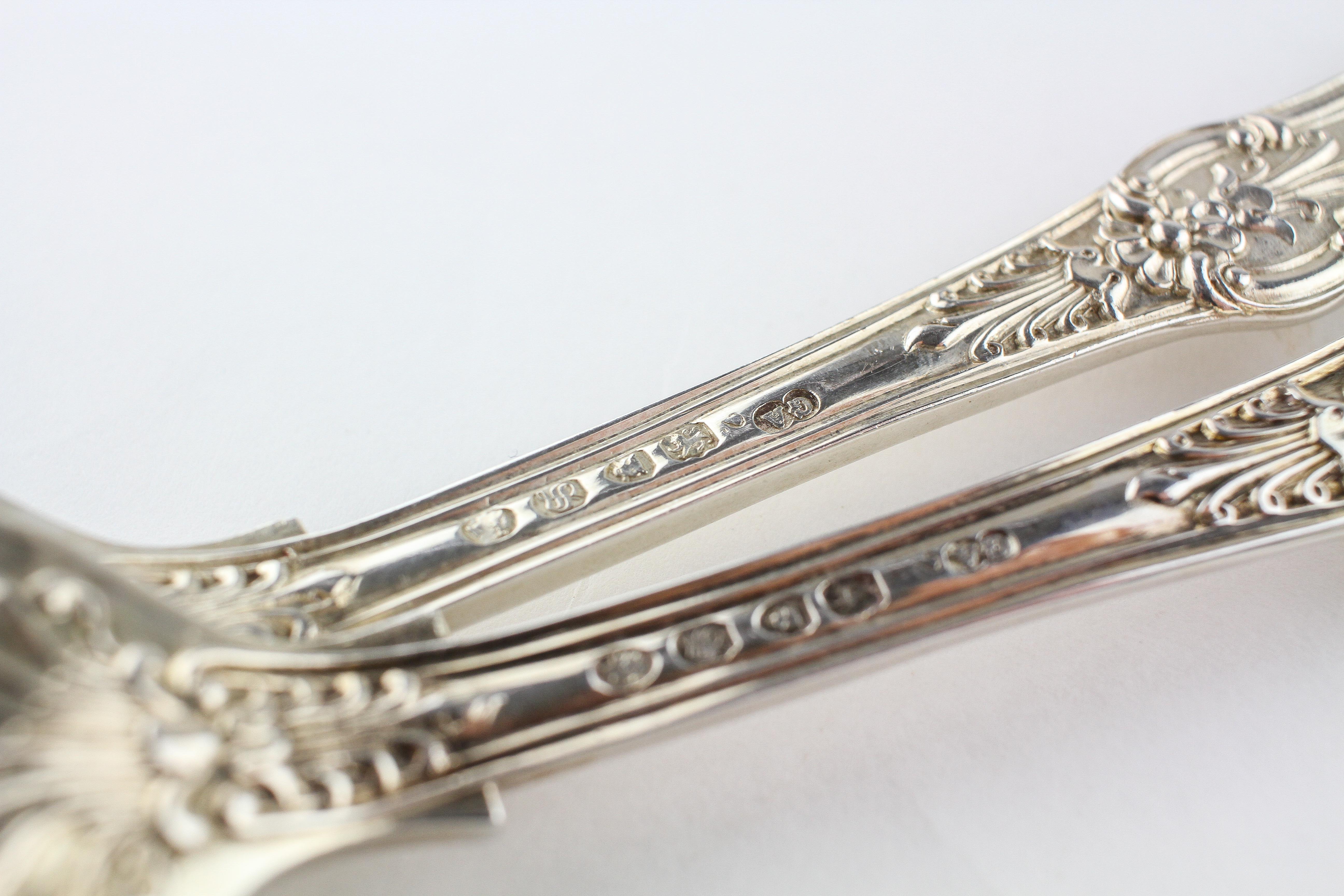 A set of eight early Victorian silver table forks, Queens pattern, each hall marked London 1853, - Image 3 of 3