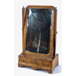 A Queen Anne walnut and line inlaid toilet mirror,