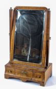 A Queen Anne walnut and line inlaid toilet mirror,