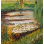 Liz Polunin, Pond at Seale, oil on board, signed lower right,