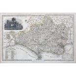 Map of Dorsetshire, published by Pigot and Co, early 19th century,