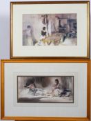 William Russell Flint (1880-1941), two framed and mounted prints,