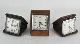 Three folding alarm clocks, 2 x Smiths,