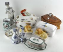 Assorted crockery including pie dishes and various other items,