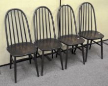 A set of four Ercol style dining chairs,