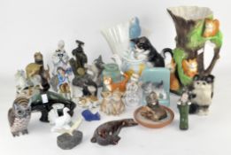 A collection of assorted ceramic figures,