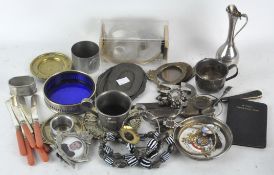 A collection of assorted items, to include silver plated wares,