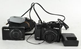A Canon G1X Power shot camera and Canon S120