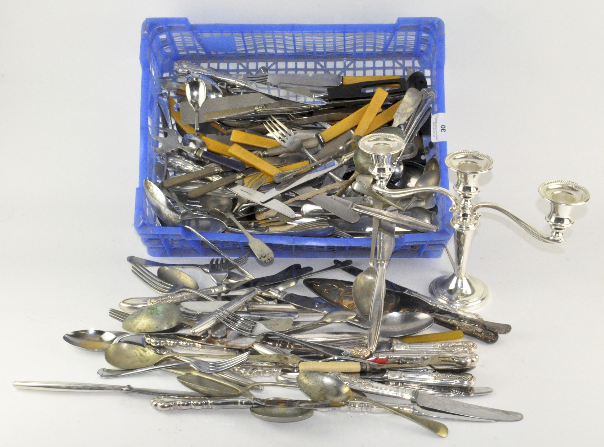 A quantity of assorted flatware, including silver plated spoons,