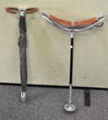 Two shooting sticks, one by Etdonian, in the usual form, the other by un-known maker,