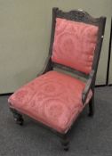 A late 19th century upholstered seat,