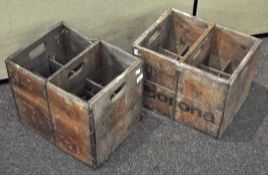 Two vintage advertising crates for Corona,