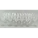 Assorted cut glass brandy glasses,