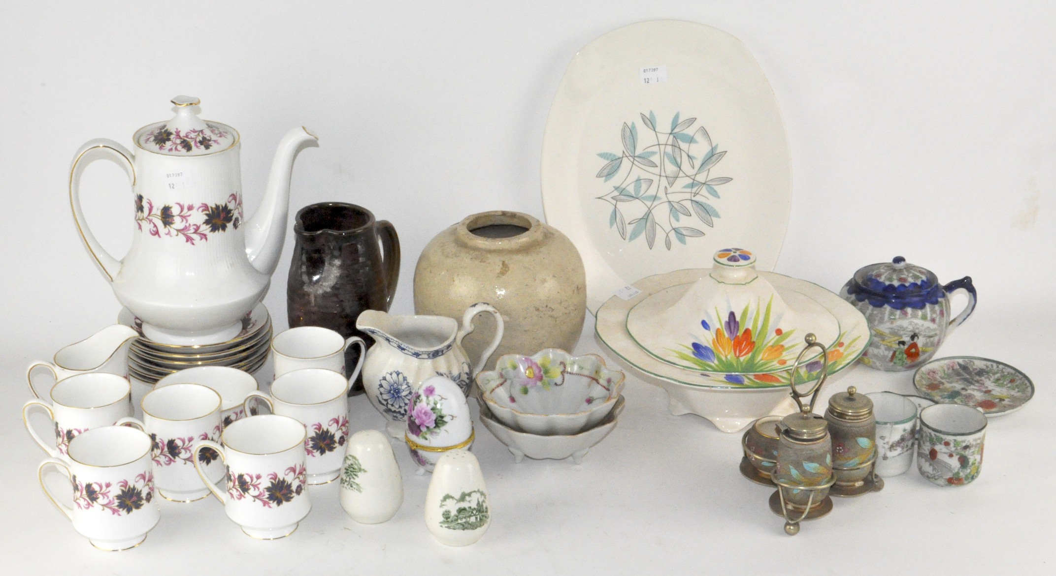 A Paragon coffee set together with other ceramics,