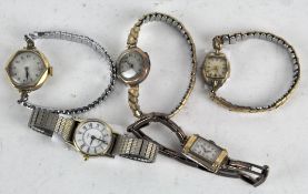 Three 9ct gold cased cocktail watches,