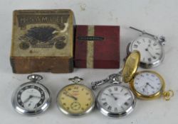 A group of five Ingersol pocket watches,