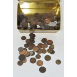 A box of circulated coins,