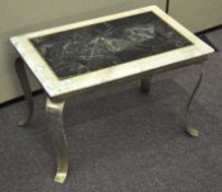 A marble topped coffee table, signed Mullers,