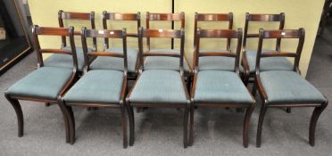A set of ten mahogany dining chairs,