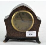 A mid-century Kiensle mantel clock, the dial with Arabic numerals denoting hours,