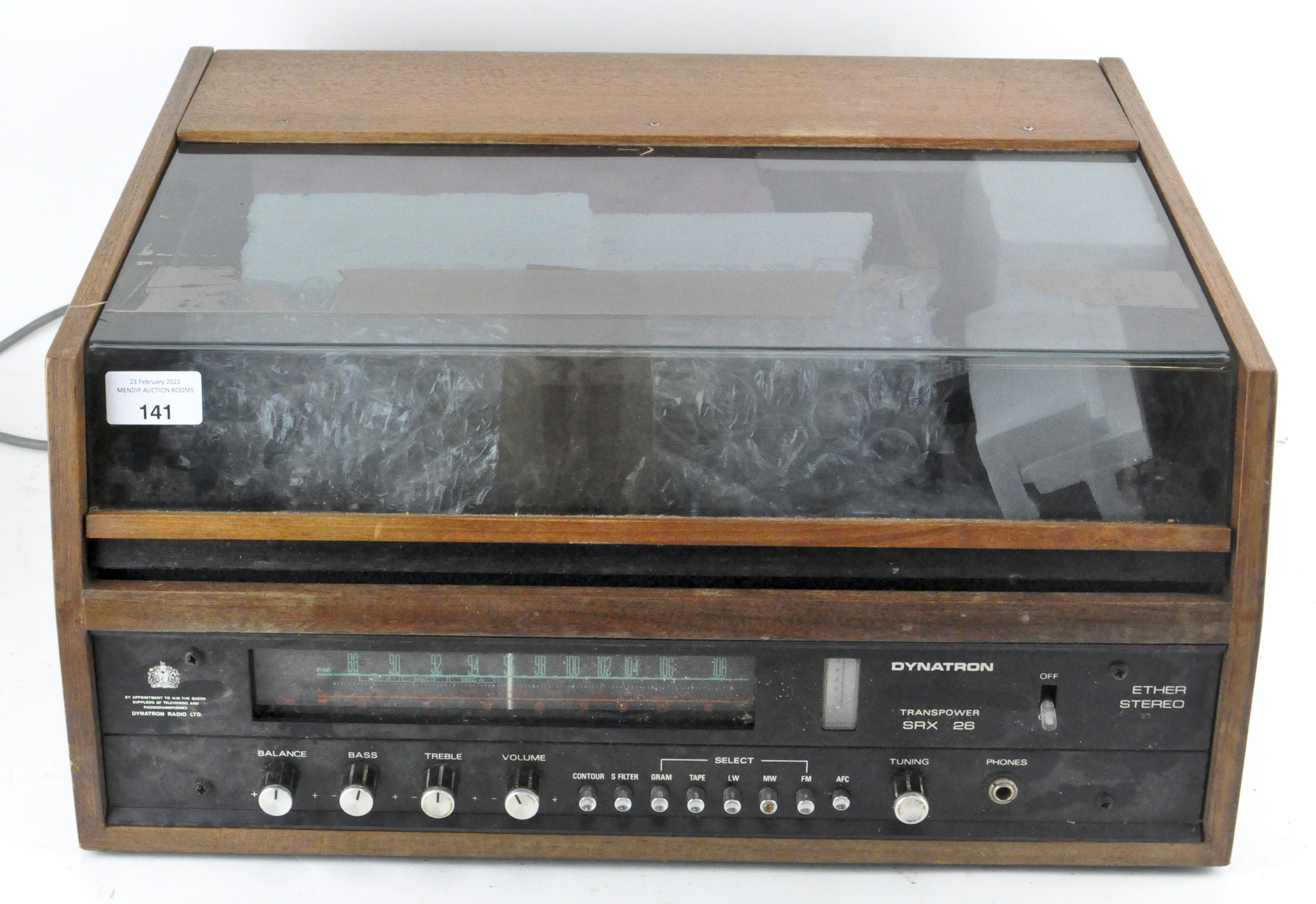 A vintage teak cased Dynatron model HFC 31M record deck