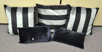 A group of various cushions