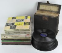 A collection of vinyl LP records including 78rpm's (2 boxes)