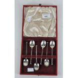 A set of six Arts and Crafts silver teaspoons, hallmarked Sheffield 1920,