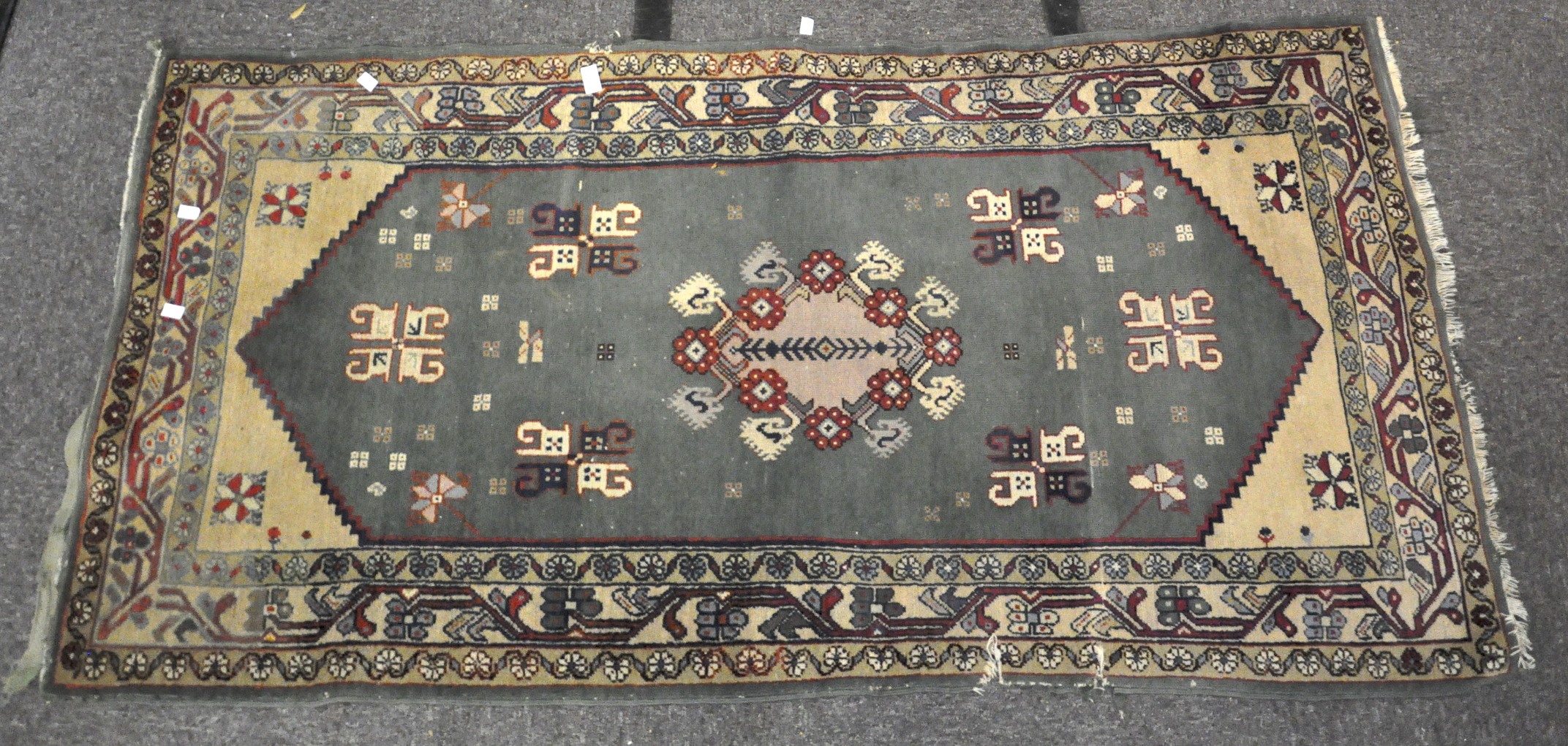 A Middle Eastern rug,