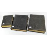 Three 19th century leather bound photo albums,