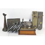 A quantity of mixed collectables, including door locks, stage lights,