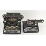 A Woodstock typewriter together with another,