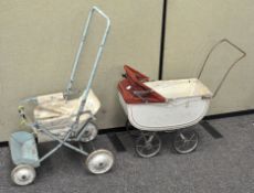 Two vintage child's prams, one by Tri-ang,