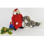 Three Steiff animals, comprising a Macaw,