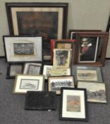 Assorted framed and glazed prints and photographs,