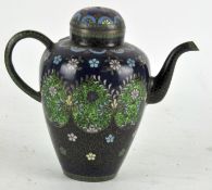 A cloisonne enamel saki/teapot with cover,